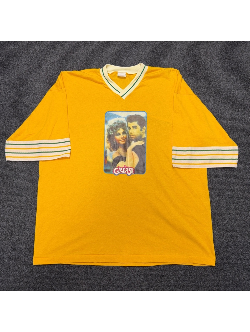 Vintage Grease Men's XL Yellow Grease Graphic Long Sleeve Shirt